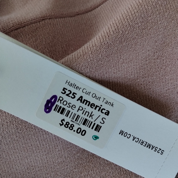 525 America Women's Rose Pink Halter Top - Picture 2 of 7